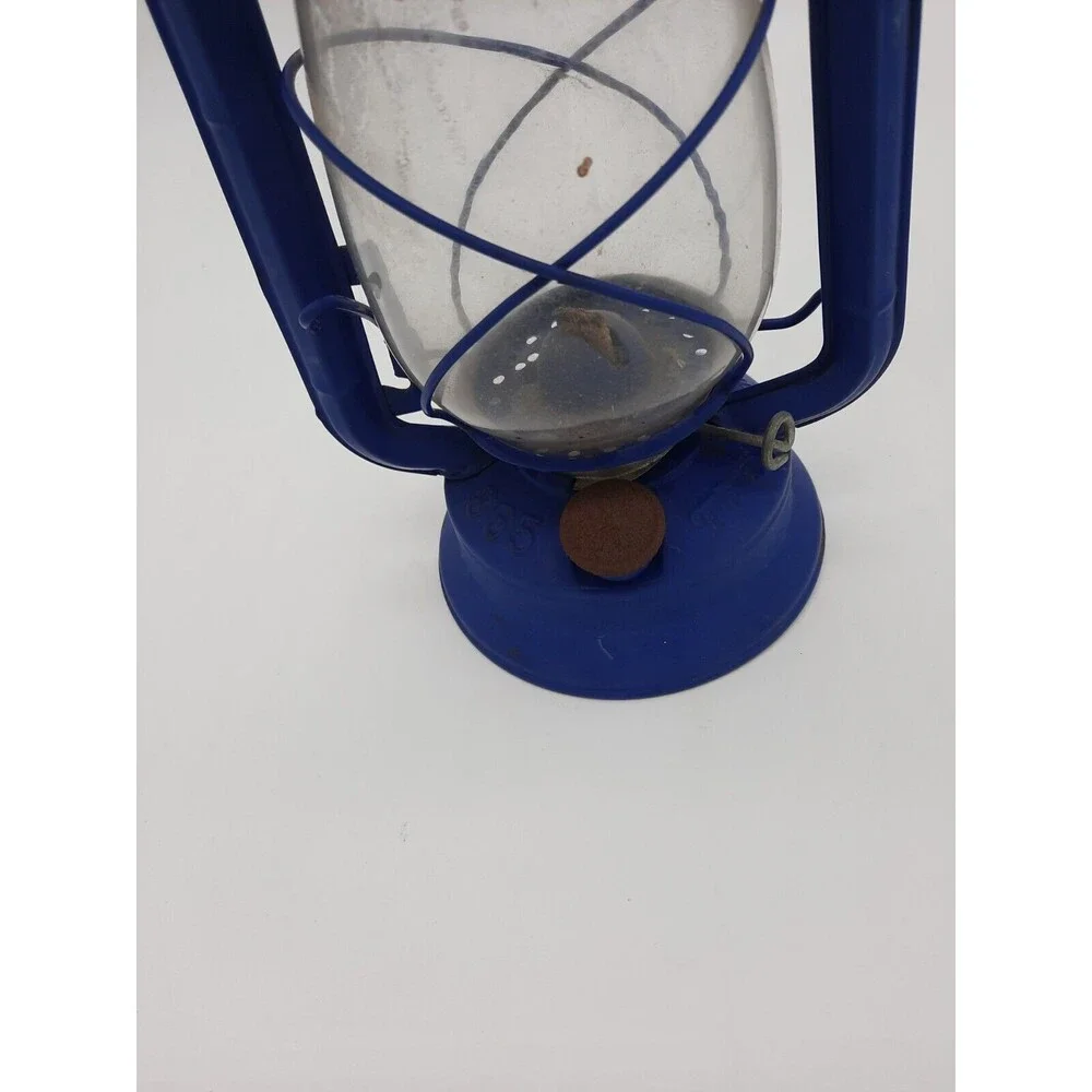 Vintage Meva 865 Blue Parrafin Oil Lamp Czech Republic